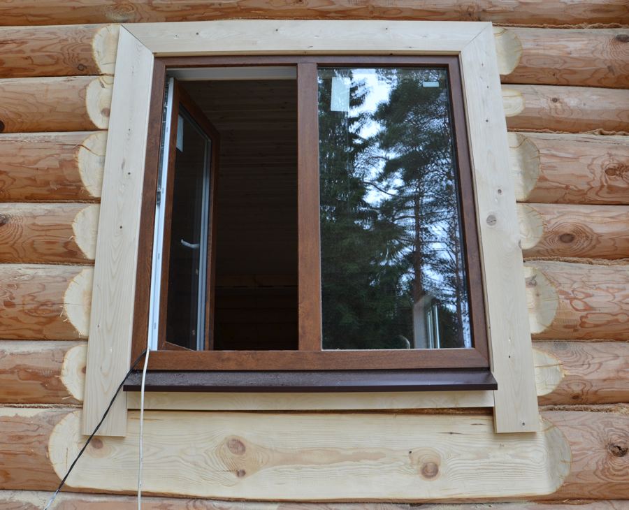 отделка окон снаружи в деревянном доме фото